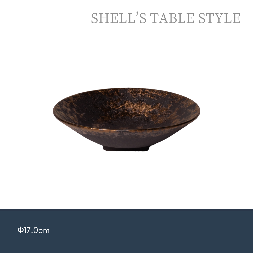 Tô tròn 17cm tráng men vàng.